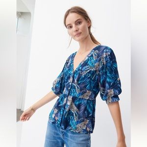 Anthropologie Conditions Apply Animal Print Jungle Samita Blouse in Size Small